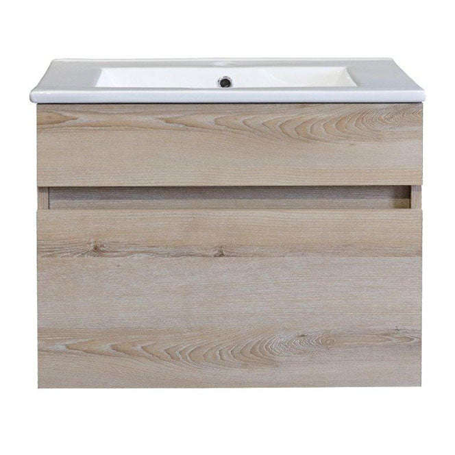 Stylo 600 Floating Bathroom Vanity Cabinet with White Ceramic Basin | Washed Shale