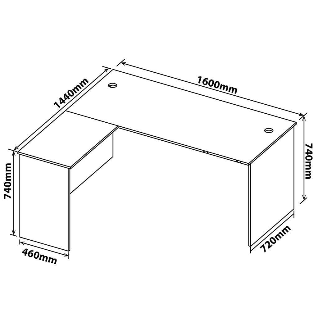 Denver Office Furniture | L Shape Corner Desk | Washed Shale