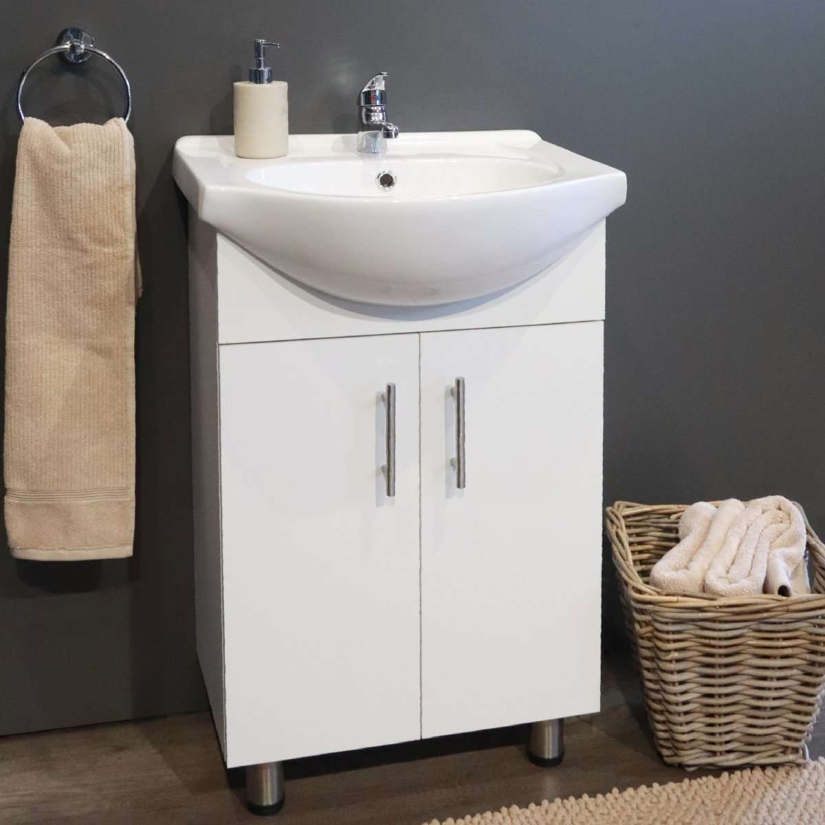 White Bathroom Vanity 550mm