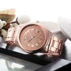 Rhinestone Stainless Steel Analog Watches - rose gold