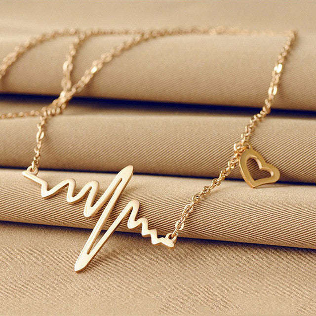 Heart Necklace - Gold color