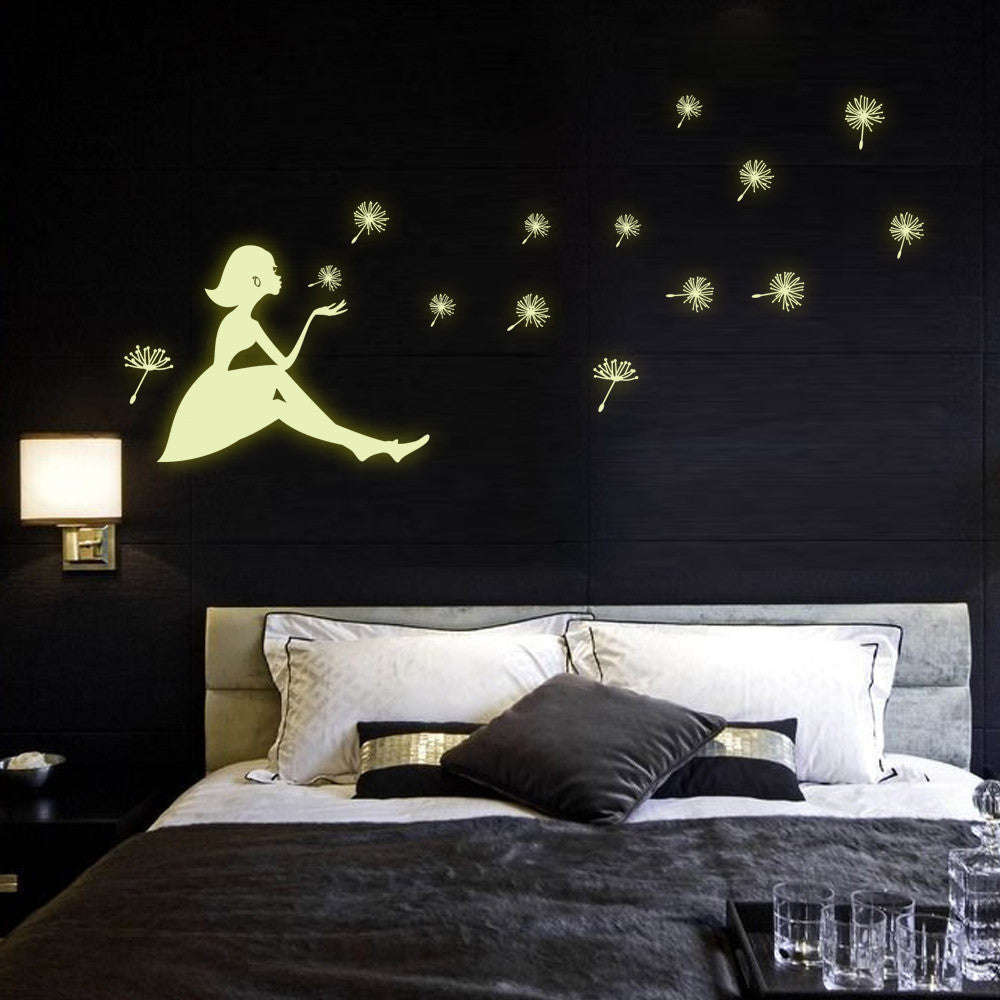 Dandelion Girl luminous Stickers for kids rooms