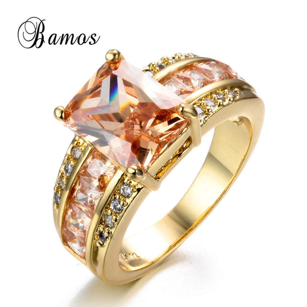 Bamos New Fashion Square Champagne Ring - 9