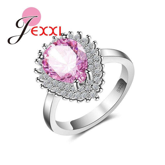 Pink Water Drop Ring - 6 / J05600