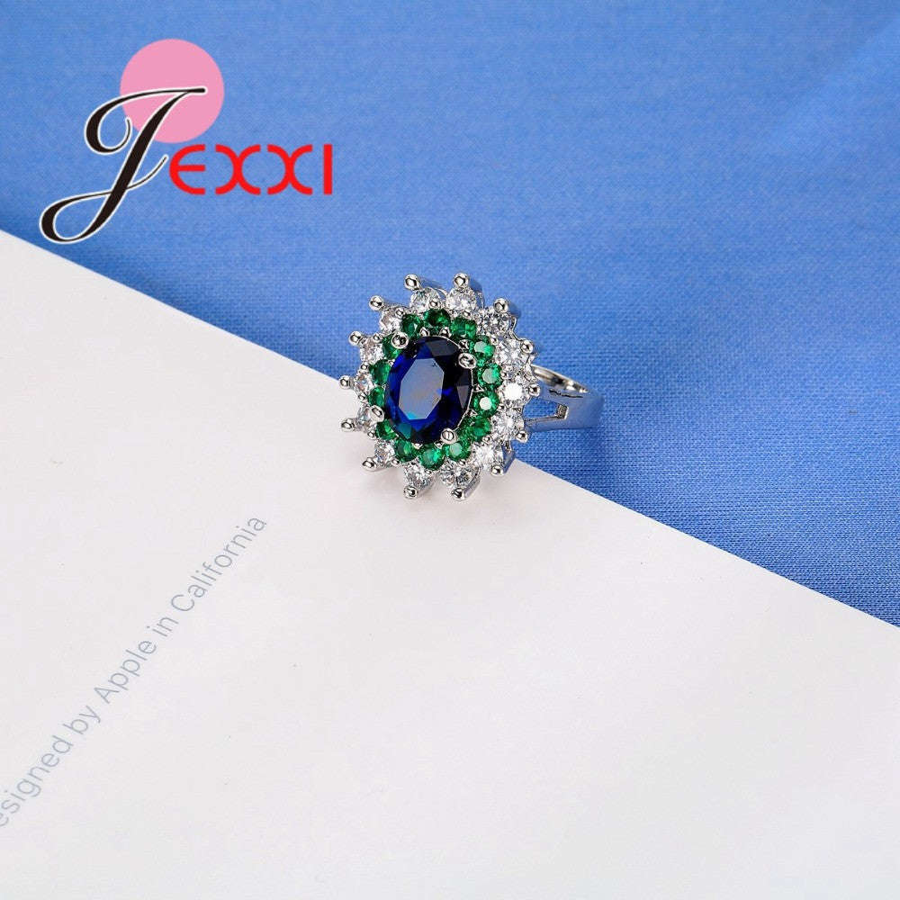 Unique Design CZ Silver Ring - 8