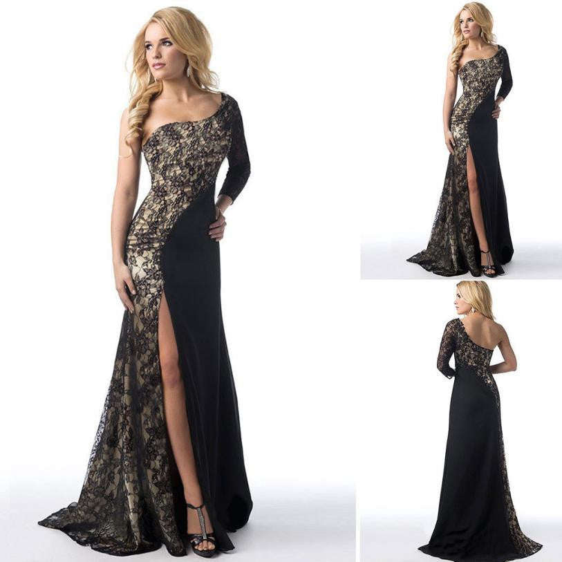 Formal Evening Off Shoulder Dress - Black / S / China