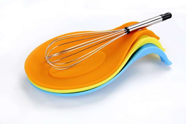 1Pc Silicone Spoon Heat Resistant Mat - Orange