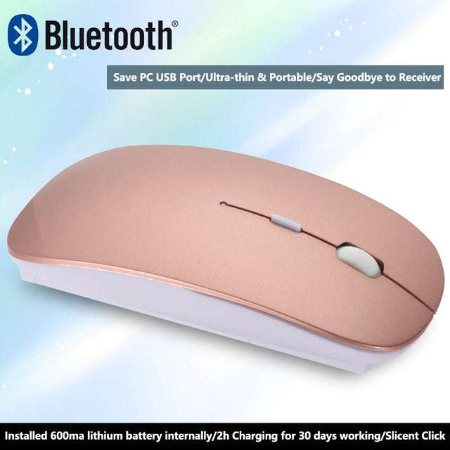 Rose Gold Bluetooth Mouse for Macbook Air, Pro, Windows