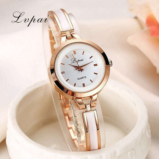 New Lvpai Fashion 2017 Luxury Rhinestone Watches Women Stainless Steel Quartz Watch... - Rose Gold 1