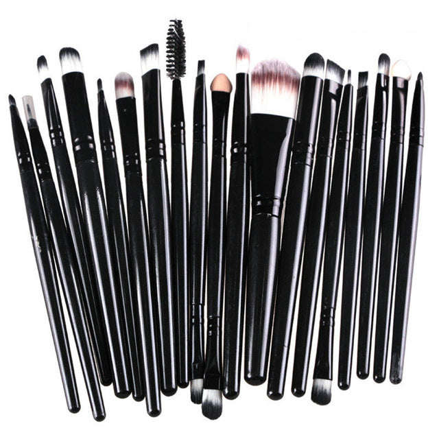 8 Colours 20pcs A set of Brushes for Make-up Professional Eye Shadow Foundation Eye... - Black Black