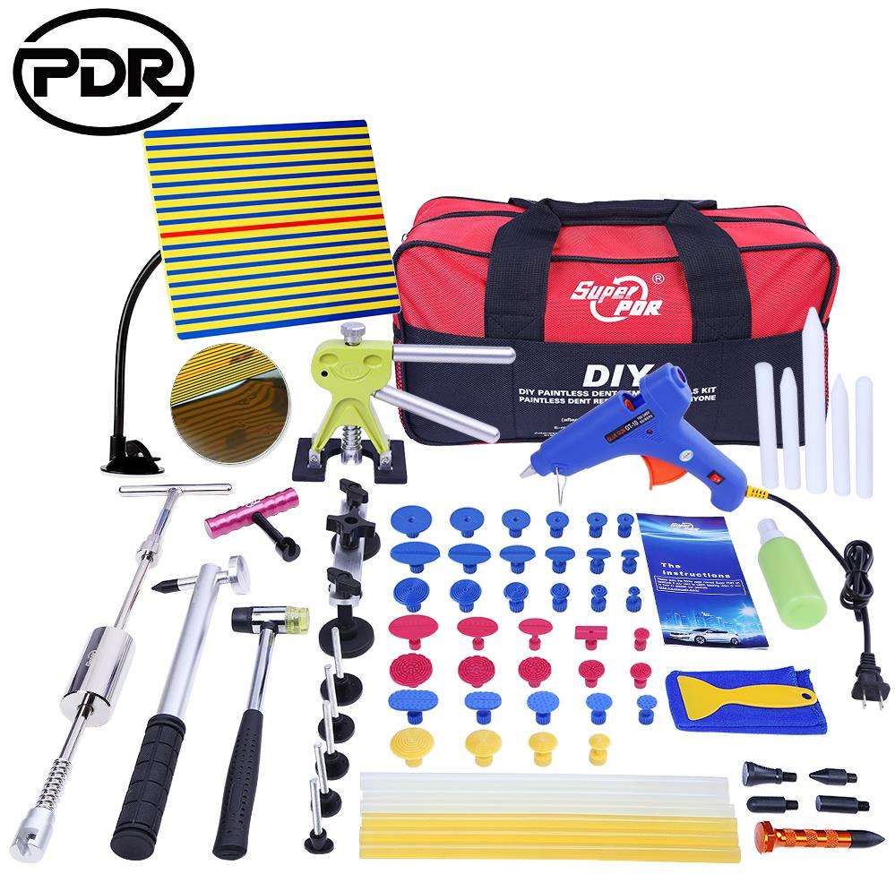 PDR Tools Paintless Dent Repair Tools Dent Removal Dent Puller Tool Kit Reflector Board Puller Ta...