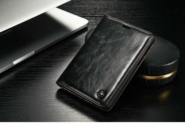 CaseMe Phone Cases for Blackberry Passport Wallet Leather Case for Blackberry Passport 2 ... - Black