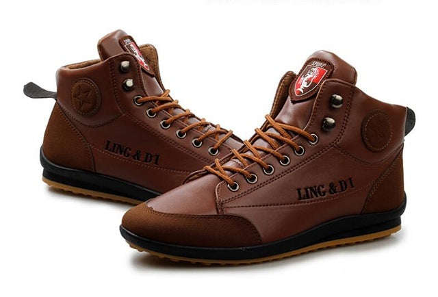 Men Shoes Casual Men 2016 Autumn Winter Boots Breathable Leather Ankle Boot For... - light brown / 8