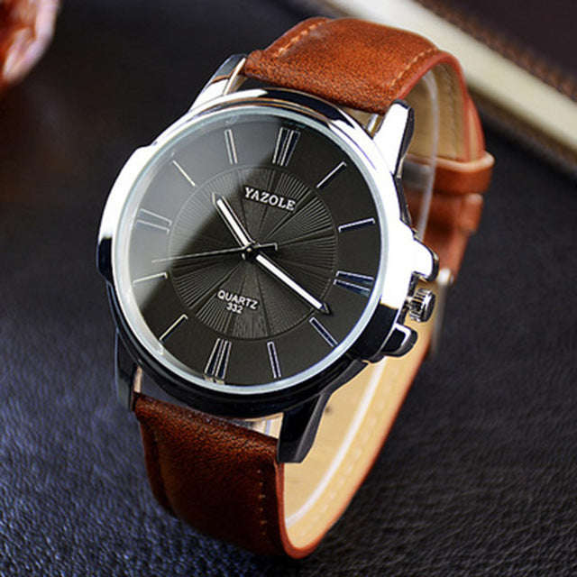 YAZOLE Luxury Luminous Watch Men Watch Fashion Waterproof Men's Watch Top Brand Watches... - brown 1