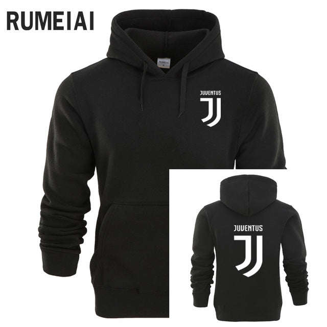 RUMEIAI New Man/Women Juventus 2017 Print Sportswear Hoodies Male Hip Hop Fleece Long... - black / L