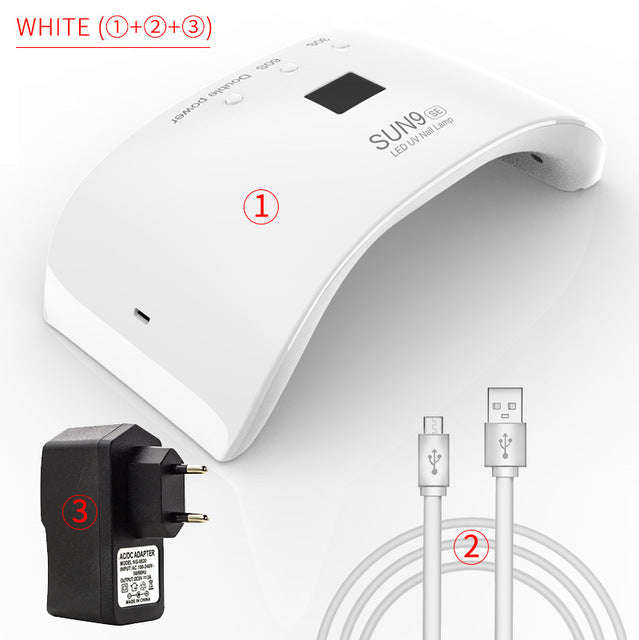 genailish SUN9SE 24W UV Lamp LED Lamps Nail dryer Double Power Nail Lamps for Nail... - SUN9SE WHITE