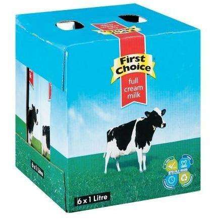 First Choice Long Life Full Cream Milk 1 L x 6