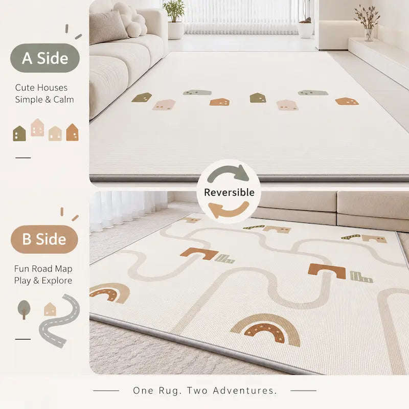 2cm Thick Reversible Play Mat | Candy Cottage & Geometric