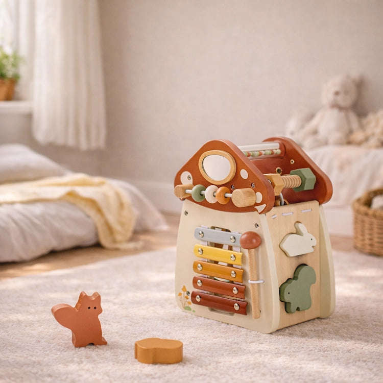 5 in 1 Mushroom Wooden Activity Cube