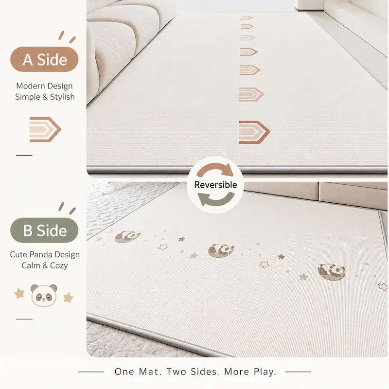 2cm Thick Reversible Play Mat | Rainbow Cottage & Panda