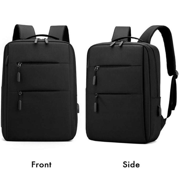 USB Charging Double Shoulder Backpack | Black