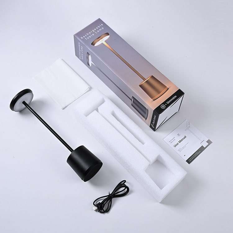 Rechargeable Metal Touch Table Lamp | Black