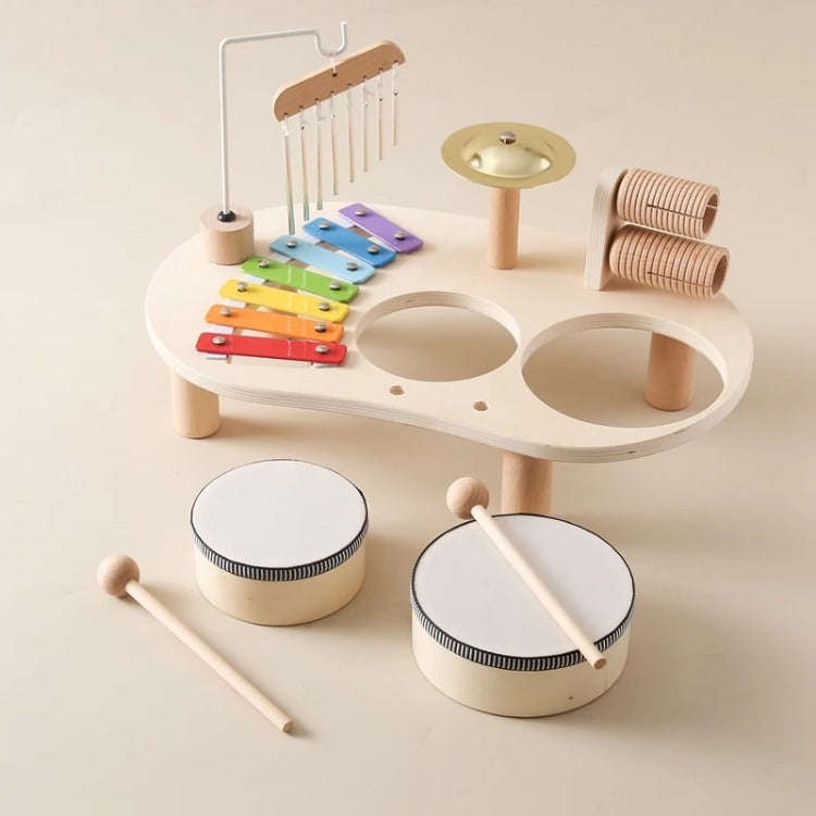 7 in 1 Baby Wooden Instrument Drum Set