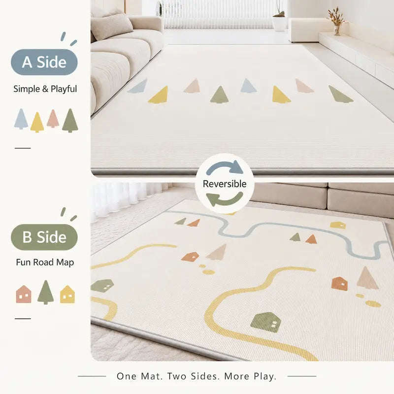 2cm Thick Reversible Play Mat | Rainbow Forest & Trail
