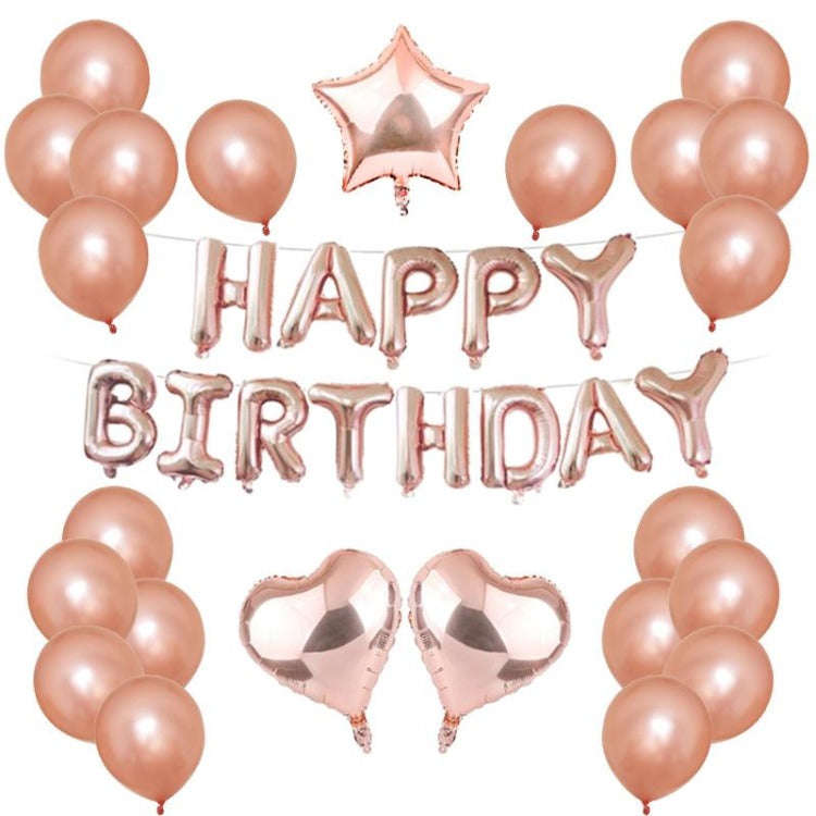 Rose Gold Birthday Party Balloons Set