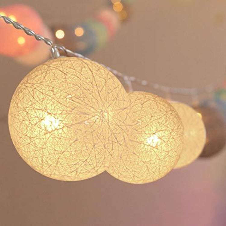 Cotton Balls String Lights | 10 White