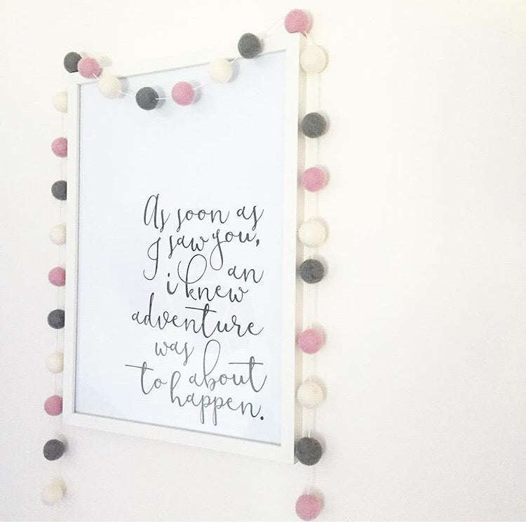 Pink Felt Ball Garland