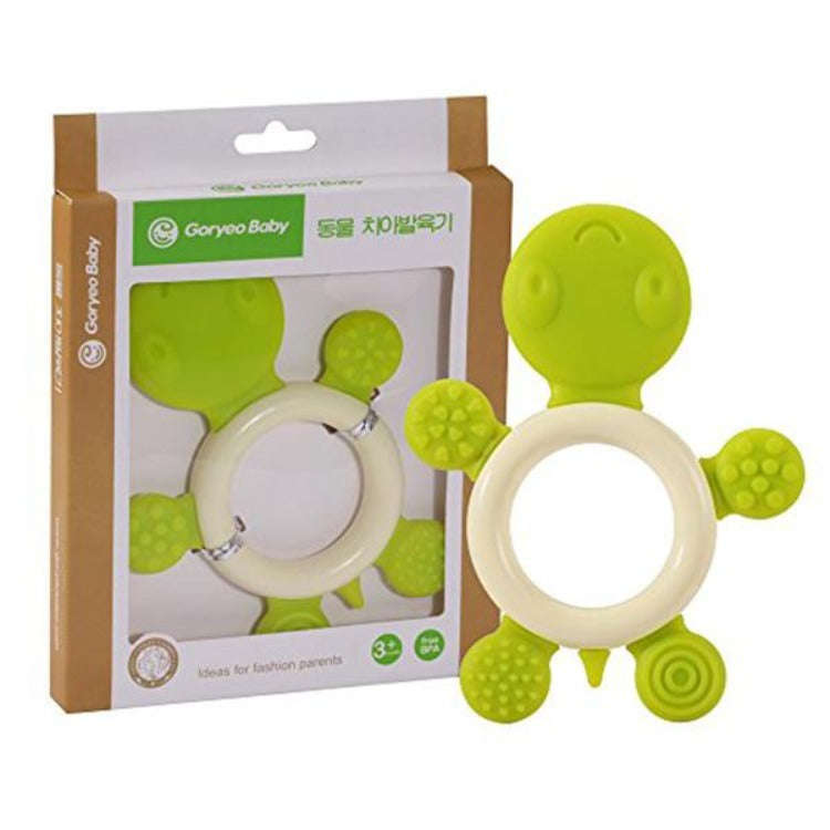 Silicone Chewable Teether - Green Tortoise