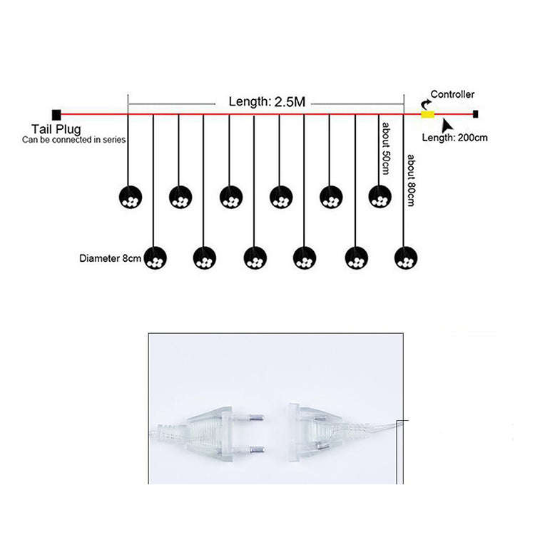 LED String Lights 2.5m Wishing Ball Curtain