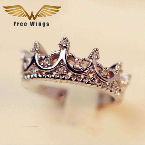 Queen's Silver Crown Rings For Women Punk Brand  Crystal Jewellery Love Ring - 6