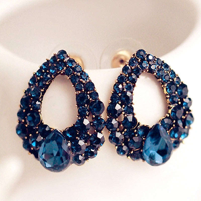 Bijoux Blue Zircon Stud Earrings