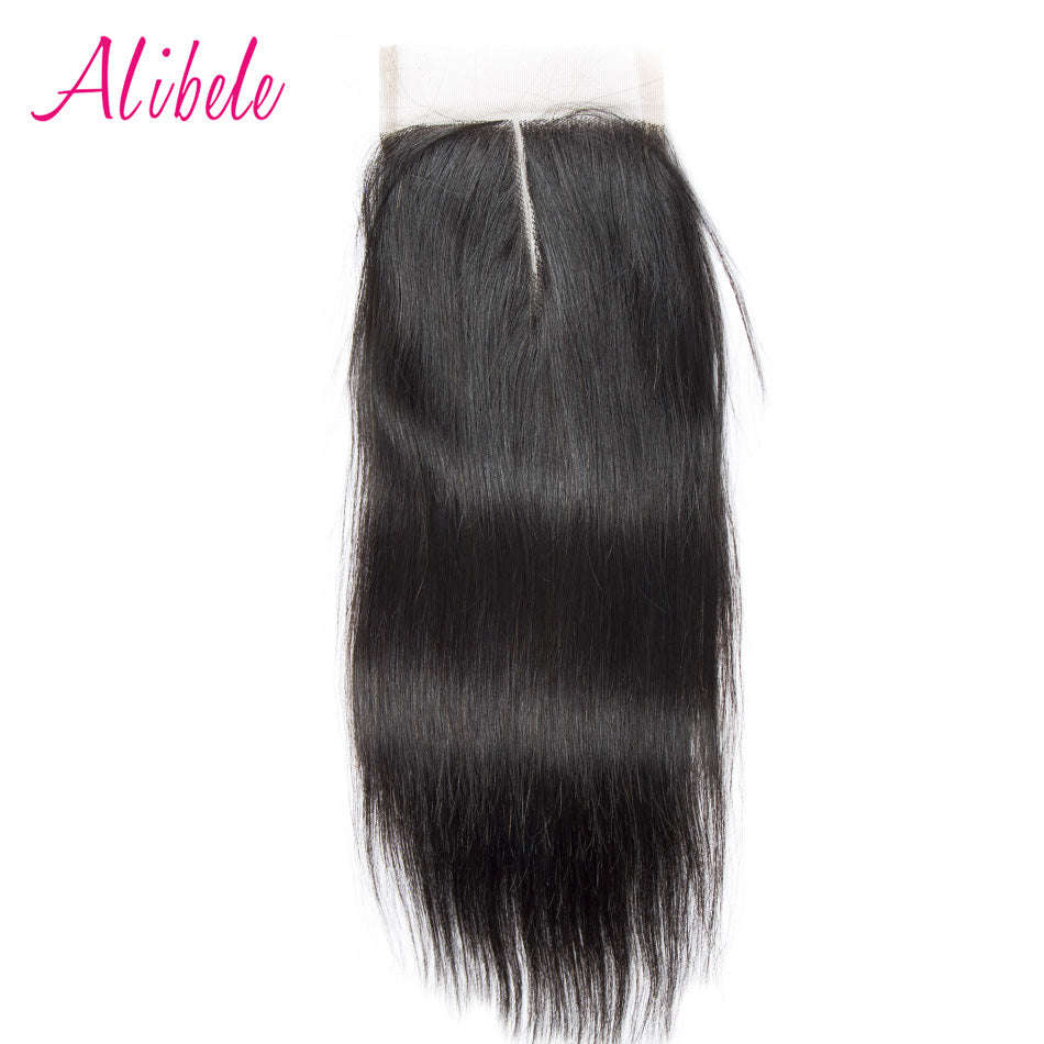 Brazilian Straight Hair Swiss Lace Closure 130% Density Human Hair Weave 4x4'' Closure... - 18inches