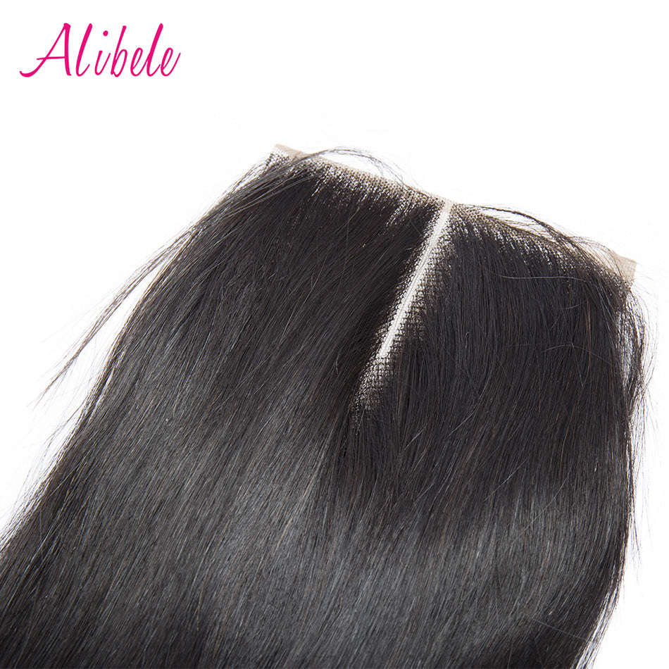 Brazilian Straight Hair Swiss Lace Closure 130% Density Human Hair Weave 4x4'' Closure... - 18inches