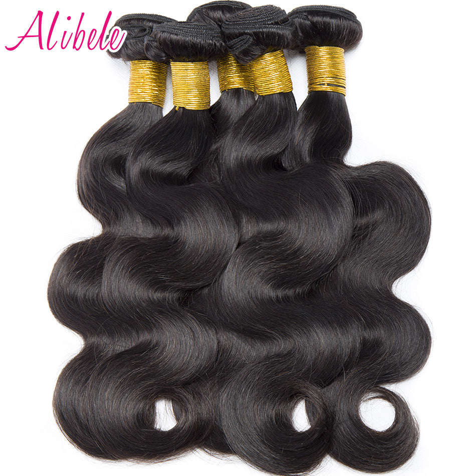 Brazilian Body Wave Hair Natural Color 100% Human Hair Weave Bundles Can Be Colored 10... - 12inches
