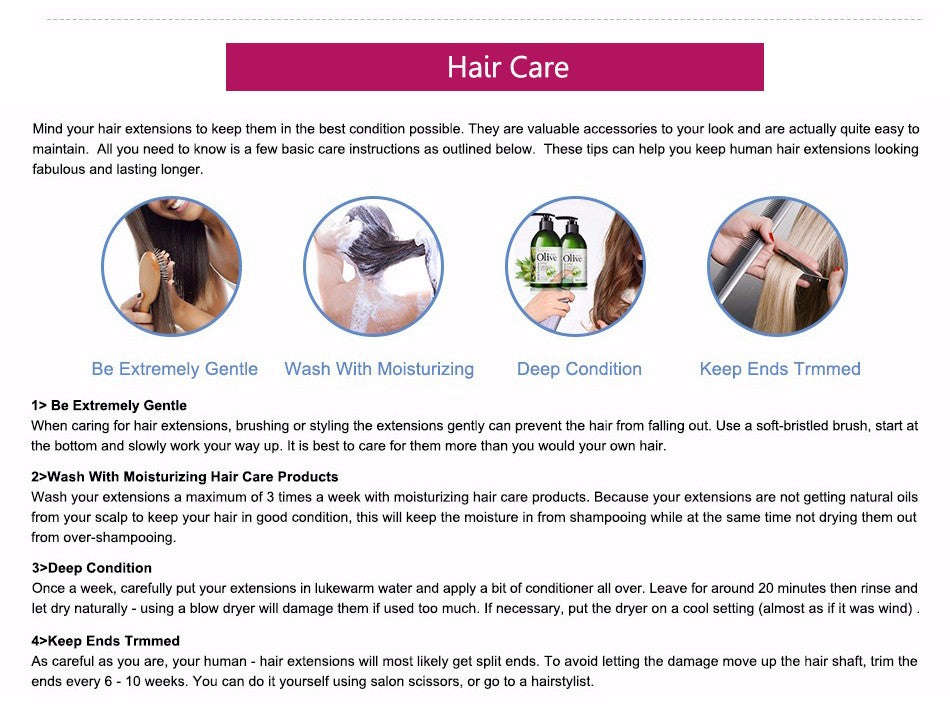 Brazilian Straight Hair 3 Bundles With Closure Middle Part 100% Human... - 10 & 12 & 14 & Closure 10