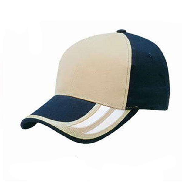 Flame Peak 6 Panel Cap - Navy | Khaki | White