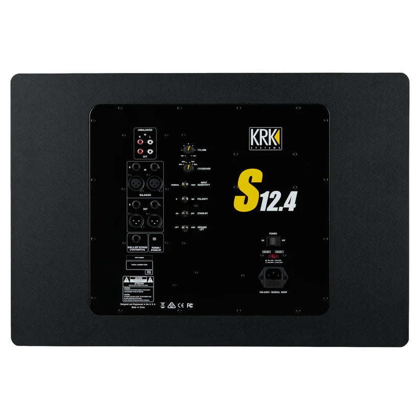 KRK Systems S12.4 Powered Studio Subwoofer - Each - Black