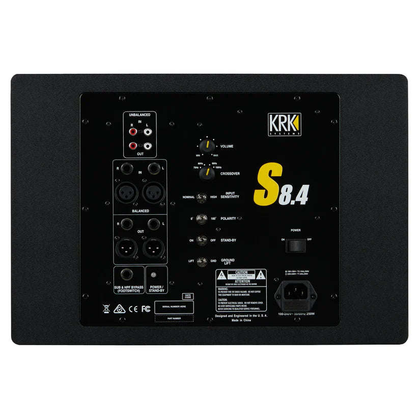 KRK Systems S8.4 Powered Studio Subwoofer - Each - Black