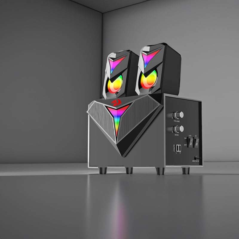 REDRAGON 2.1 Satellite Speaker TOCCATA RGB 11W Gaming Speaker  Black