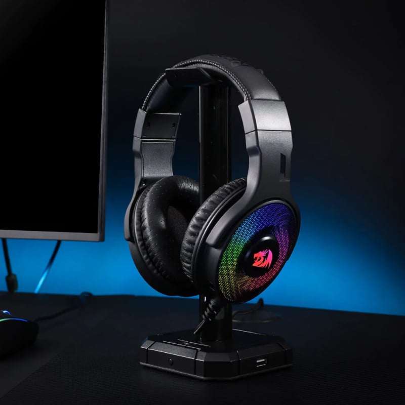 REDRAGON Over-Ear PANDORA USB (Power Only)|Aux (Mic & Headset) RGB Gaming Headset  Black