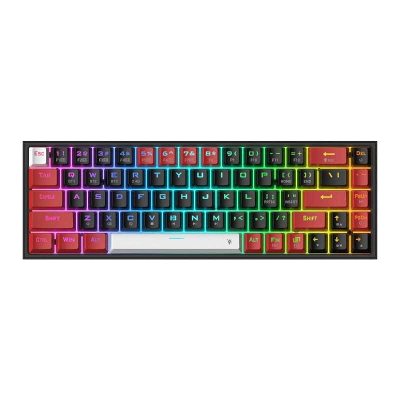 REDRAGON Castor Pro 68Key Wireless Red|Black|White KeyCap Bluetooth RGB Red Switch  Black|Red