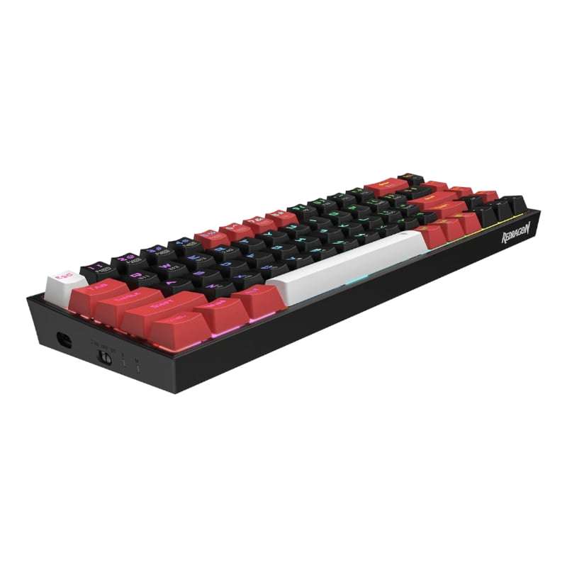 REDRAGON Castor Pro 68Key Wireless Red|Black|White KeyCap Bluetooth RGB Red Switch  Black|Red