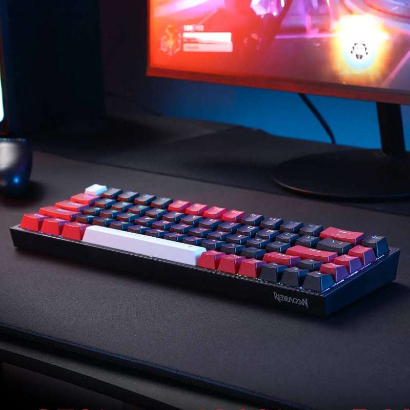 REDRAGON Castor Pro 68Key Wireless Red|Black|White KeyCap Bluetooth RGB Red Switch  Black|Red