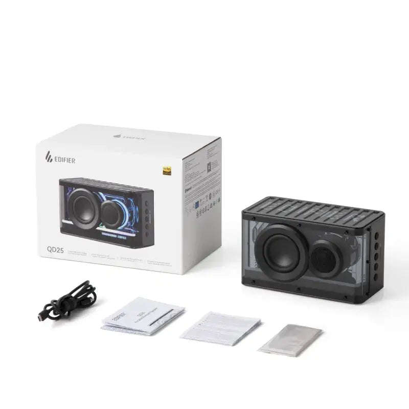 Edifier QD25 Tabletop Wired & Portable Bluetooth Speaker - Each (Black)