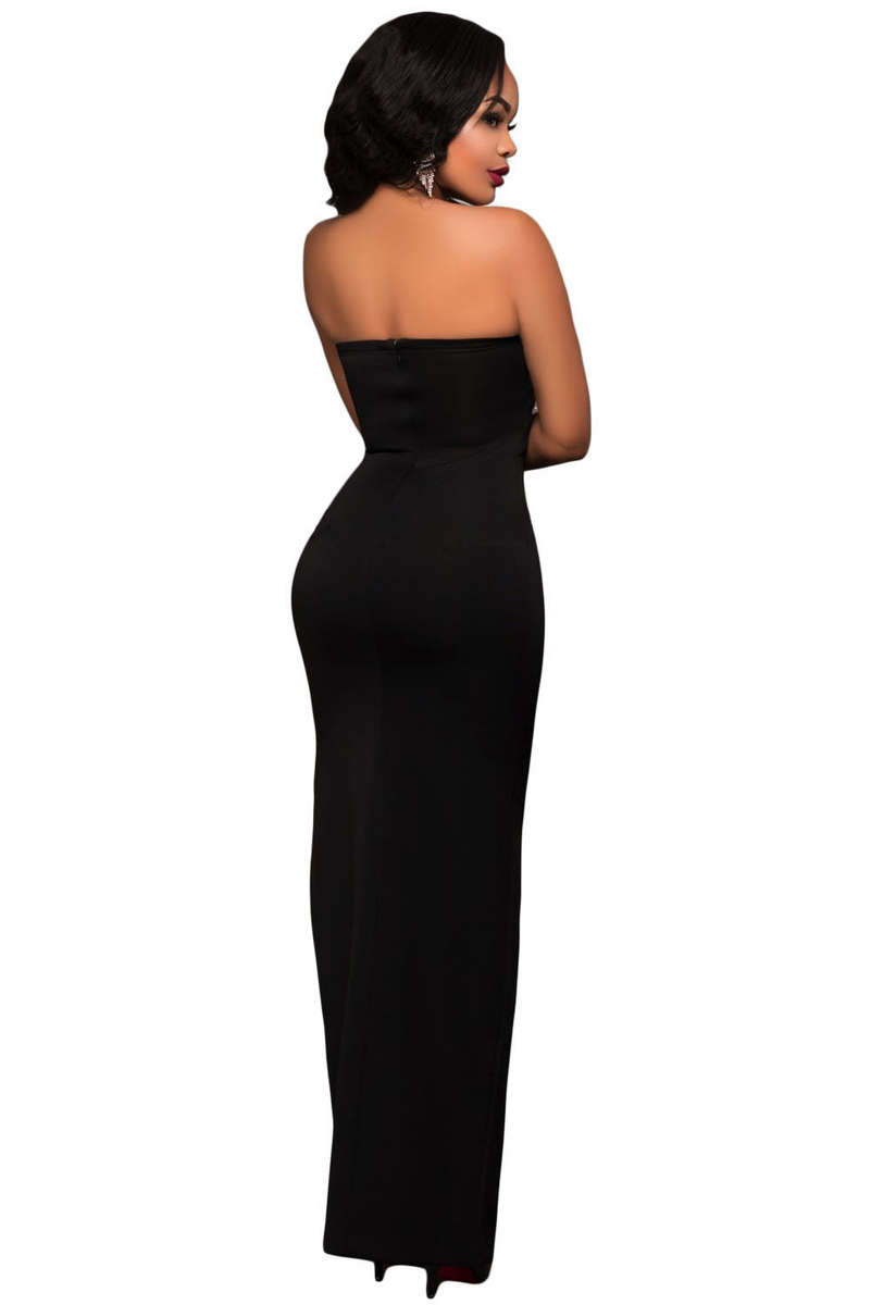 Black Origami Top Strapless Maxi Dress - Black / (US 12-14)L
