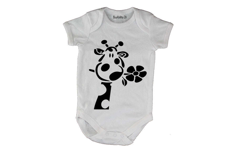 Flower Giraffe - Baby Grow